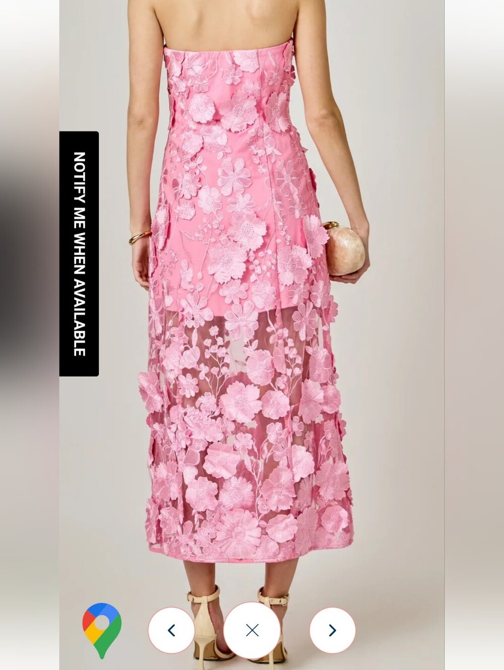 Nwt 1X $ 230 Endless Rose Strapless Pink Floral Embroidered Maxi Dress B3 - Picture 9 of 16